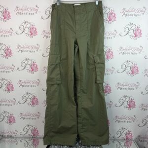 Ardene pants cargo style wide leg flare green Olive Green Cargo Pants